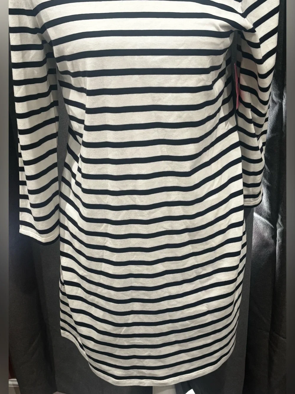 NWT Kate Spade New York Poplin Collar Striped Tee Dress French Cream Medium